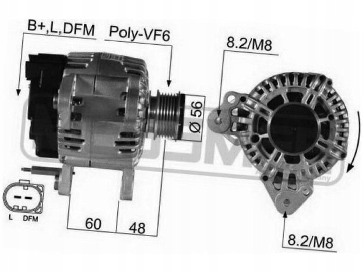 фото №2, Генератор vw caddy iii mk3 1.2-2.0 iv mk4 1.6 2.0