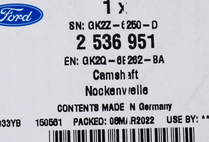 фото №10, Вали розподільний вал transit 16- custom 16- mondeo smax galaxy edge 2.0l ecoblue