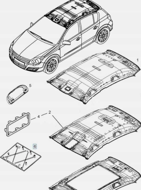 фото №12, Защита крыша молдинг внутренняя opel astra h oem номер 2351506 13112204
