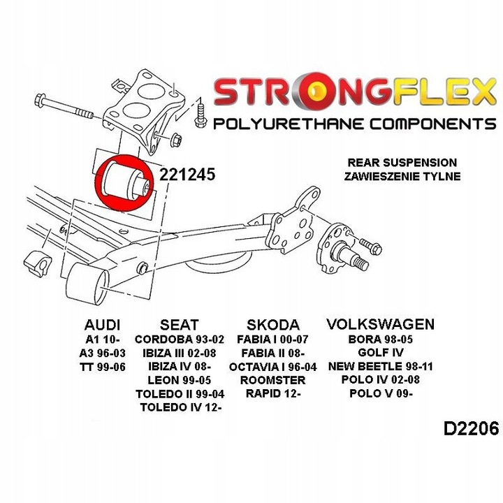 фото №3, Vw golf 4 iv втулка балка задньої зад поліуретан