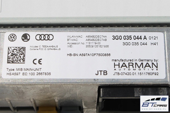 фото №10, Vw golf 7 passat b8 зчитувач mmi 3g0035044a + monit