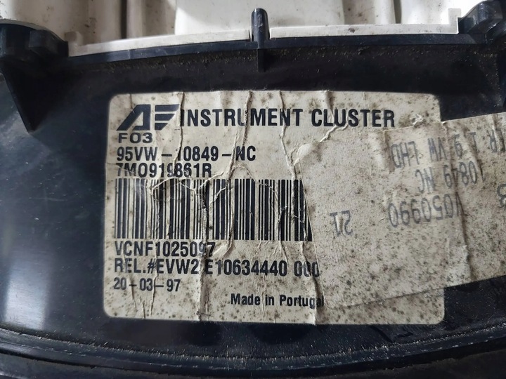 фото №13, Спидометр манометр vw sharan 1.9 tdi 7m0919861r 95vw10849nc