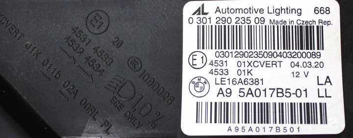 фото №12, Bmw f45 f46 рестайлинг lci лампа левая перед передняя полный led eu org 5a017b5-01