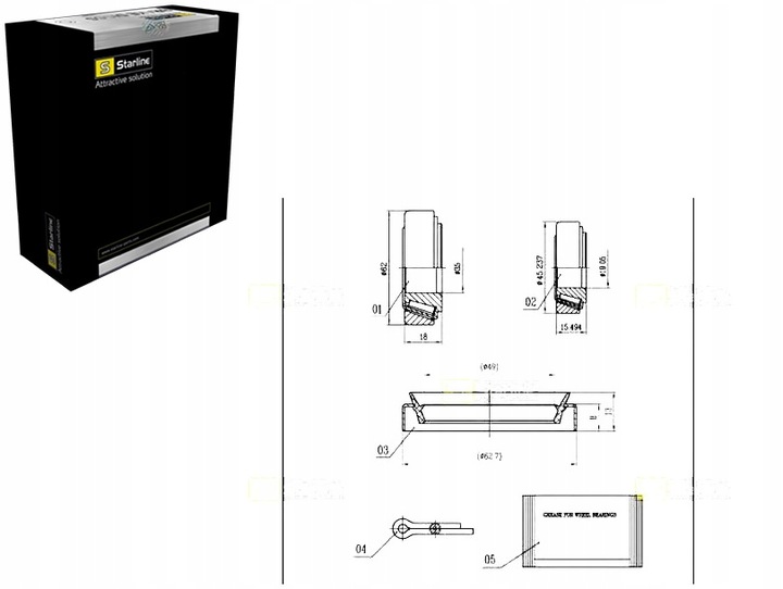 фото №1, Starline подшипник колёса комплект перед ford transit t