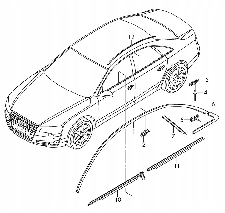 фото №15, Планка накладка дверь правая a8 d4 4h0853284a 2zz