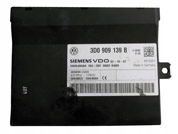 фото №1, Модуль комфорта vw touareg 3d0909139b 5wk48504 программирование