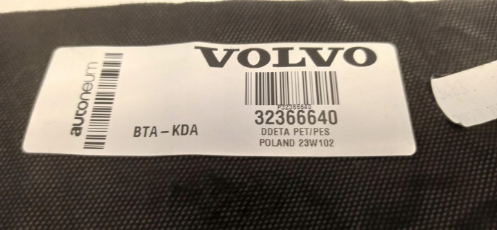 фото №6, Volvo xc40 коврик пол pod задняя kanapę 32366640