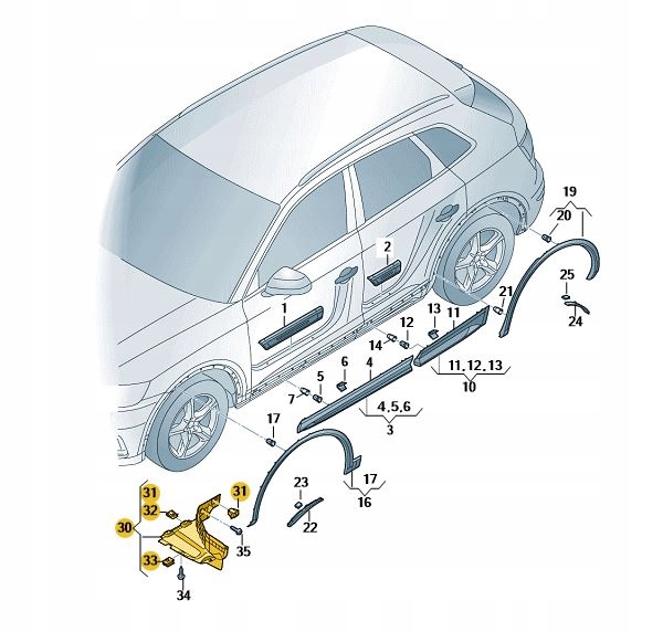 фото №2, Спойлер колеса підкрилки перед переднє ліві audi q5 sline оригінал aso
