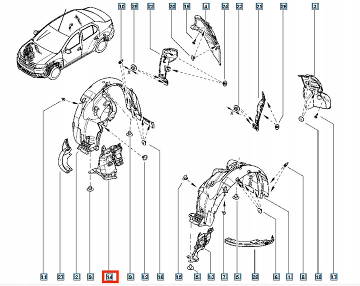 фото №14, Защита двигателя правая dacia sandero ii logan ii