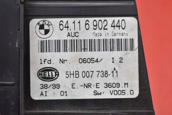 фото №9, Панель керування повітропровід клімат 6902440 bmw e46 01-06