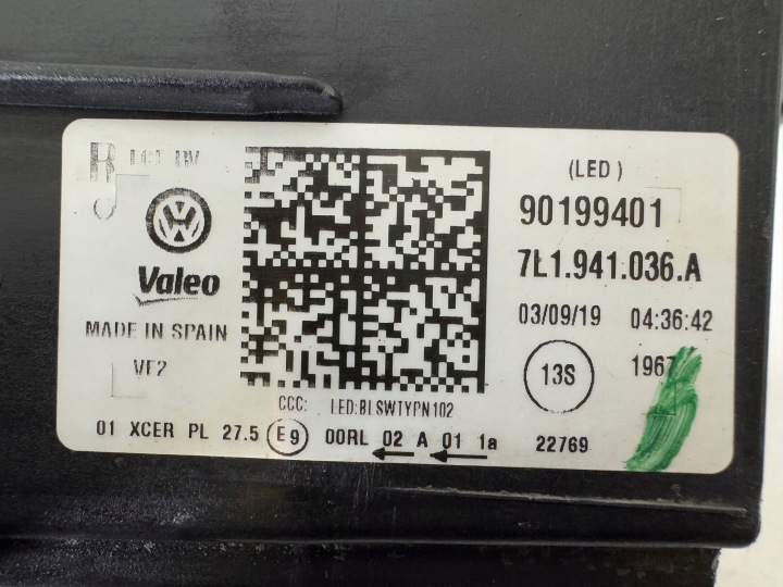 фото №13, Vw t6 7l1 transporter рестайлінг lci повний led фара права перед фара eur