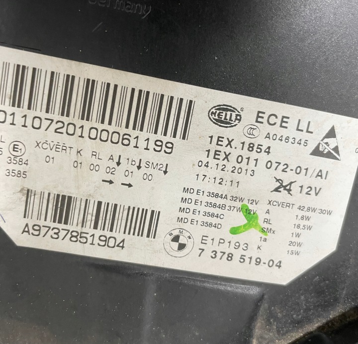 фото №10, Лампа bmw 5 v f10 f10 рестайлинг lci полный led адаптивный