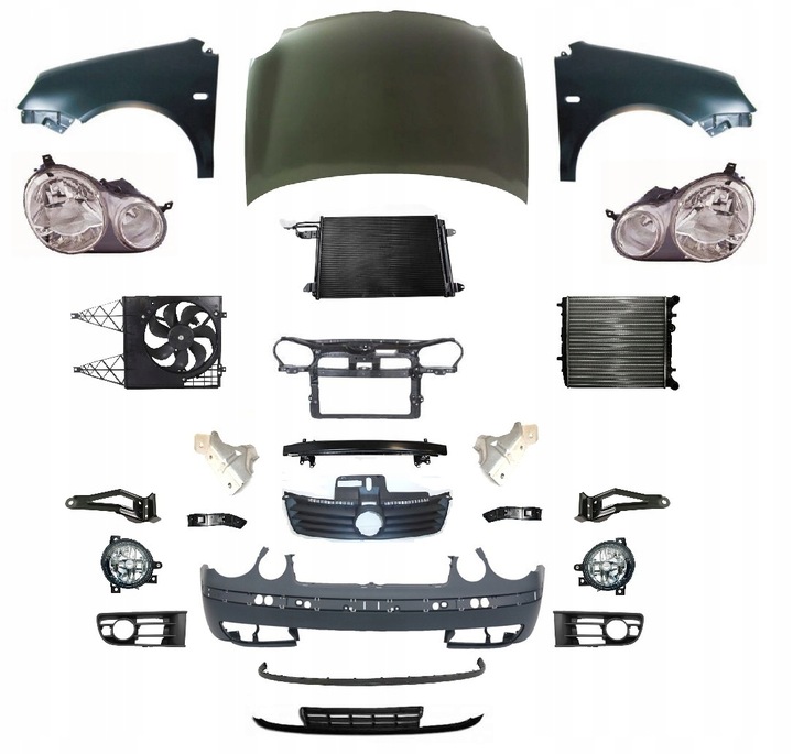 фото №1, Polo 9n 1-05 перед капот бампер pas крило лампа