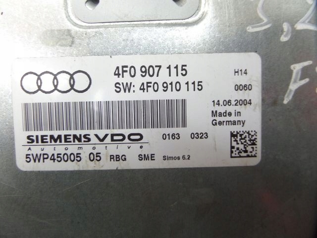 фото №5, Audi a6 c6 3.2 fsi компьютер двигателя 4f0907115