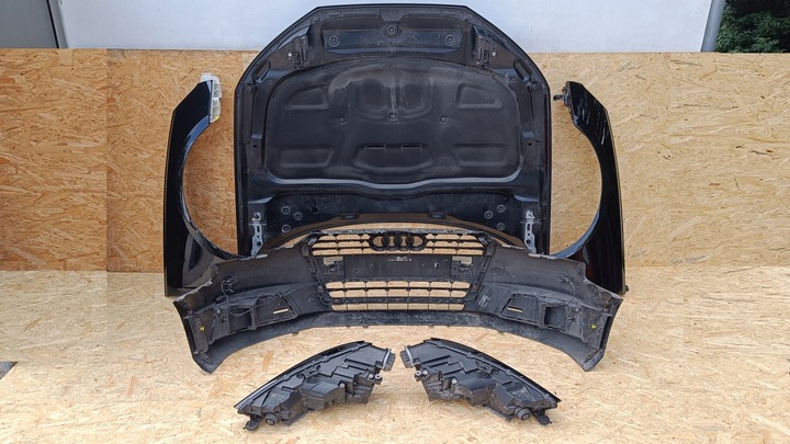 фото №6, Audi a4 8w b9 комплектний бампер pas перед повний led капот 2.0tdi чорний ly9b