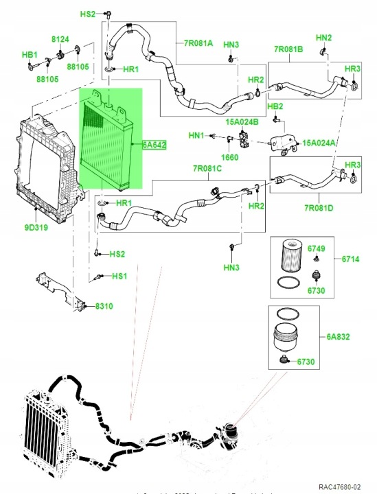 фото №10, Оригінальна радіатор масла бокова new range rover l460 l461 2022- lr185405