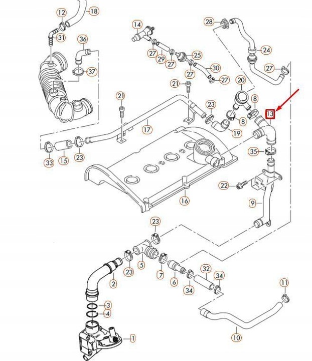 фото №14, Шланг вентиляційний vag audi a4 passat оригінальний 06b103221h