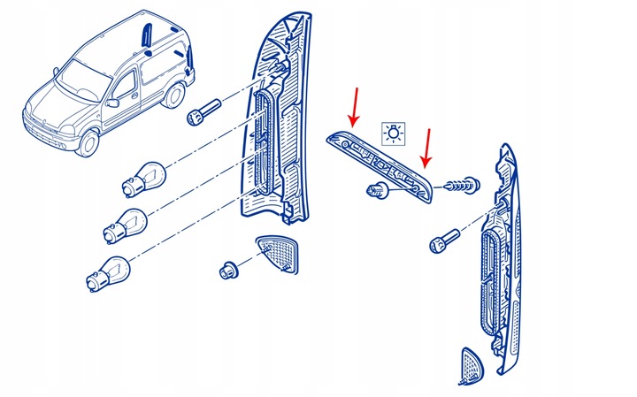 фото №6, Лампа освещение номерного знака renault kangoo дверь оригинальный номер