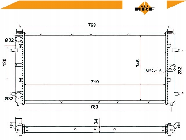 фото №13, Радиатор основний  vw t4 2.5tdi nrf 509514 радиатор, система охлаждение двигателя