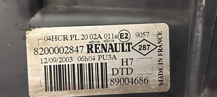 фото №8, Лампа права перед 8200002847 renault laguna i рестайлінг
