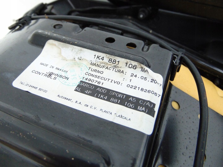 фото №8, Сидіння праві перед пасажира vw golf v 5 mk5 5d hb