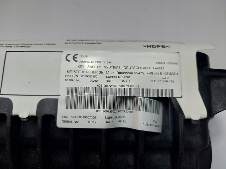 фото №6, Lancia ypsilon ii подушка безопасности подушка пассажира bdb 00519067250