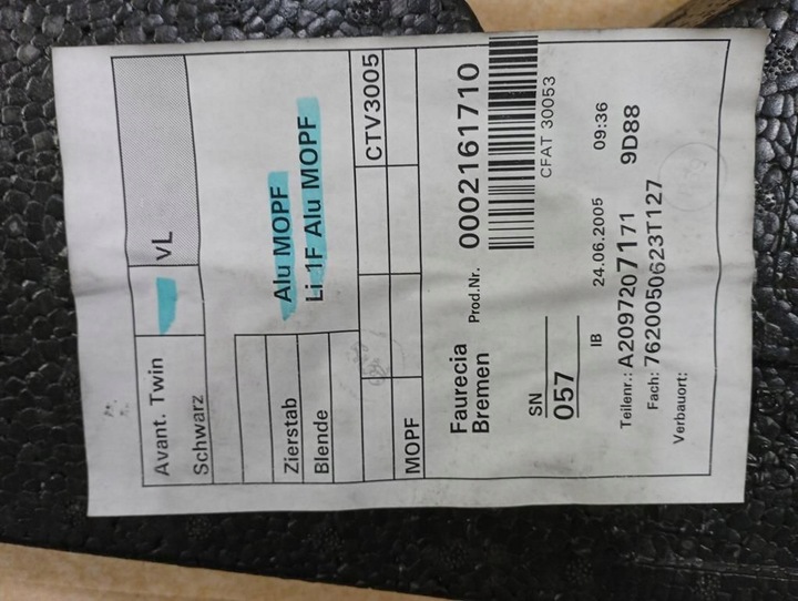 фото №7, Mercedes clk w209 рестайлінг оббивка боковина лівий двері водія a2097207171