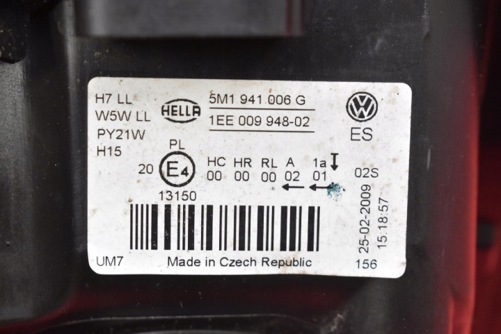 фото №10, Фара праве фара передня eu 5m1941006g vw golf 6 vi plus рестайлінг 09-14