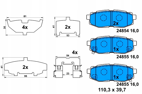 фото №2, Тормозные колодки тормозные зад subaru forester legacy v outback tribeca 2.0-3.6
