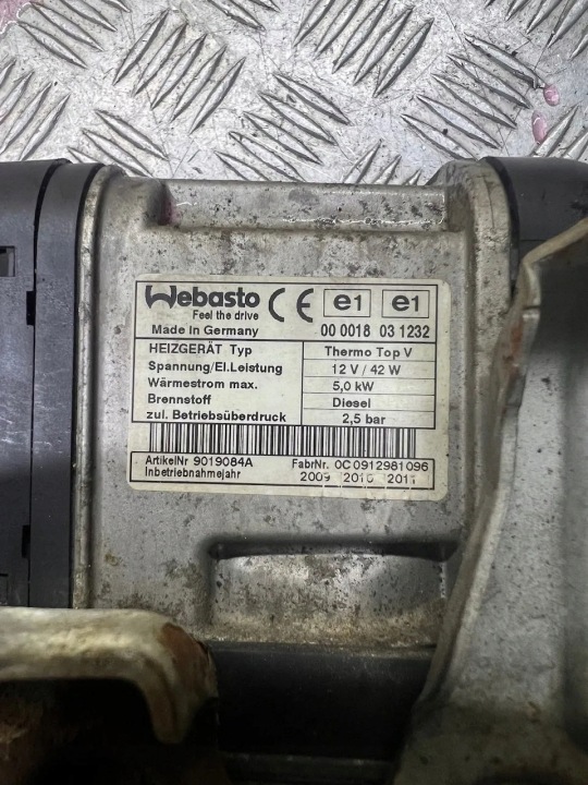фото №7, Вебасто vw passat b6 3c2 000018031232 1.9l дизель 77kw 2007