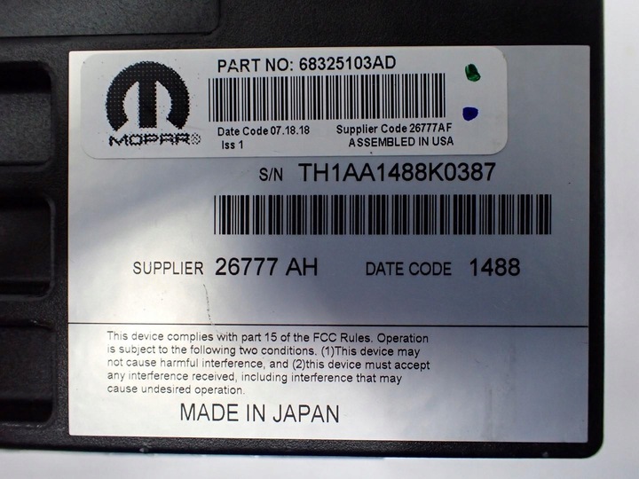 фото №7, Динамік сабвуфер підсилювач оригінал 68325103ad grand cherokee iv wk2 18r
