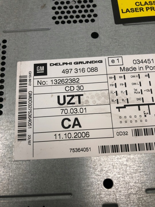 фото №6, Магнітола cd 30 opel corsa d 13262382