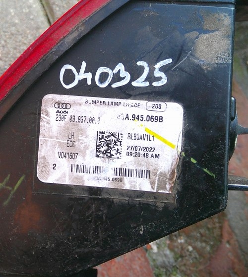 фото №9, Audi q5 рестайлинг ii 15+ лампа задняя левая w бампер оригинал 80a945069b