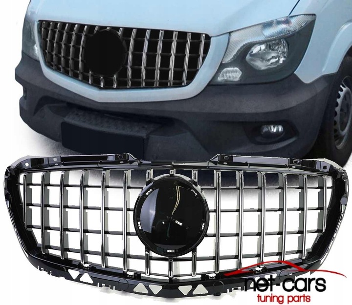 фото №1, Решётка радиатора mercedes sprinter 906 w906 13- panamericana amg чёрный блеск хром c