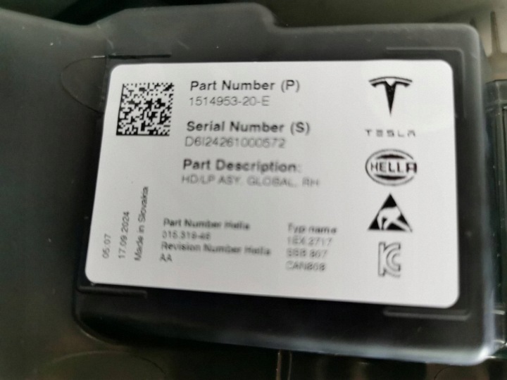 фото №12, Фара передня права праве перед tesla модель 3 151495320e нова