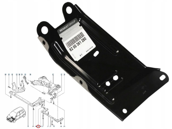 фото №1, Кріплення sań кронштейн балка перед megane ii scenic ii ліві оригінал