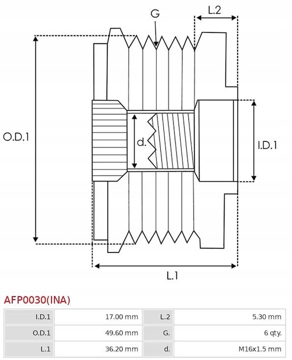 фото №8, As-pl afp0030 ina зчеплення jednokierunkowe