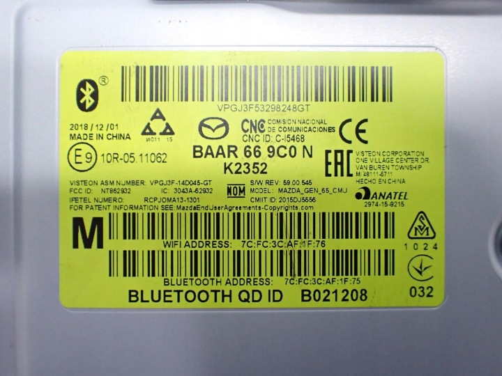 фото №15, Магнитола навигация магнитола дисплей usb baar669c0n рестайлинг mazda cx-3 cx3 19r