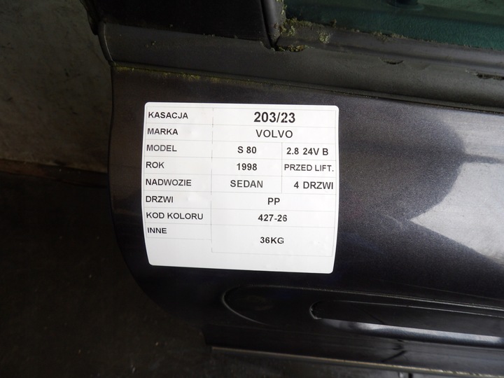 фото №7, Volvo s80 двері передні праві lak. 427-26