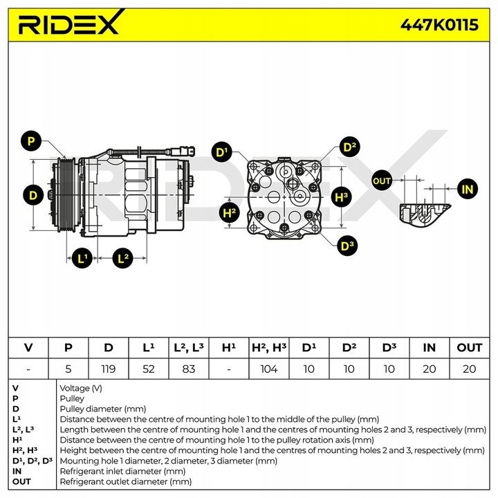 фото №8, Ridex 447k0115 компрессор кондиционера sd7v16 pag 46 r134a