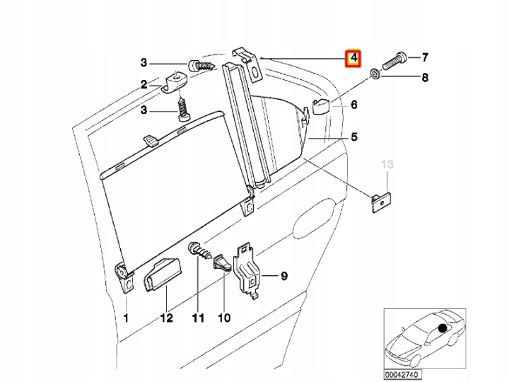 фото №10, Bmw 7 e38 кронштейн ролети сонцезахисний 51168169707