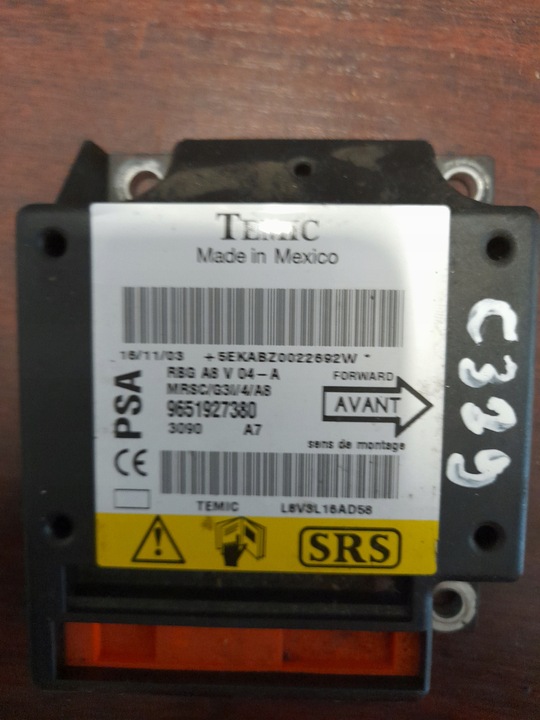 фото №1, Модуль подушка безпеки citroen c3 9651927380