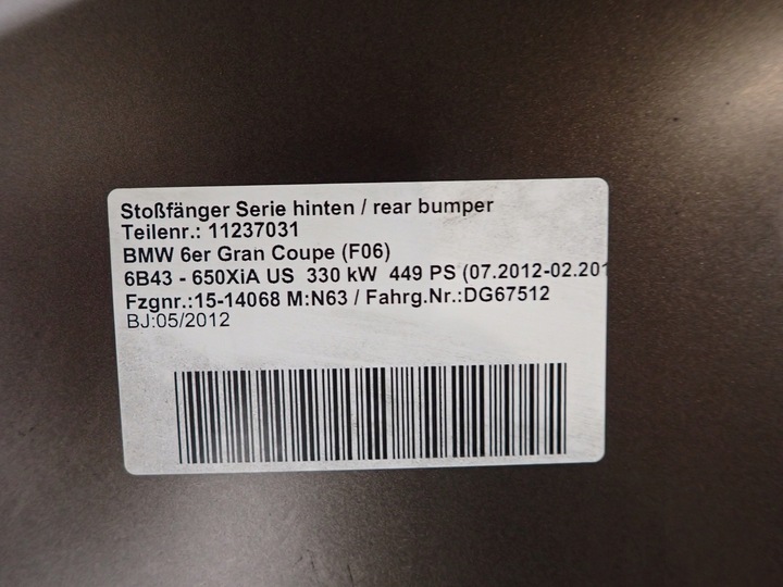 фото №13, Bmw 6 f06 м-пакет 11- бампер зад задній pdc