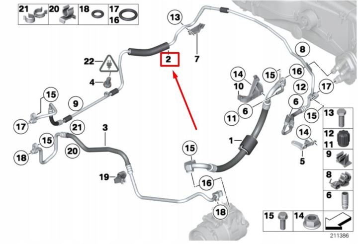 фото №9, Шланг кондиционера bmw 3 f30, f80 9221757 64509221757