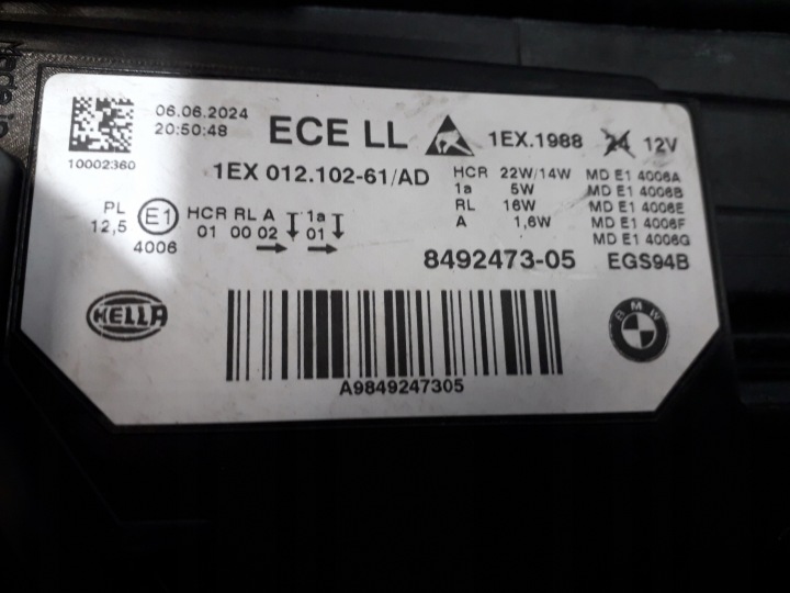 фото №11, Bmw 3 f30 f31 рестайлінг комплект лампа перед led адаптивний чорний тінь line