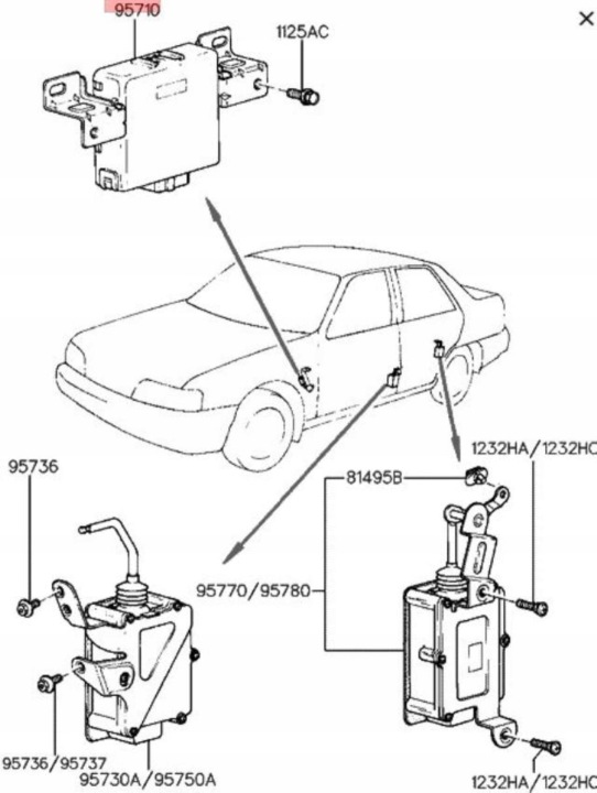 фото №10, Модуль замка дверь hyundai sonata 89-94 / 9571033001