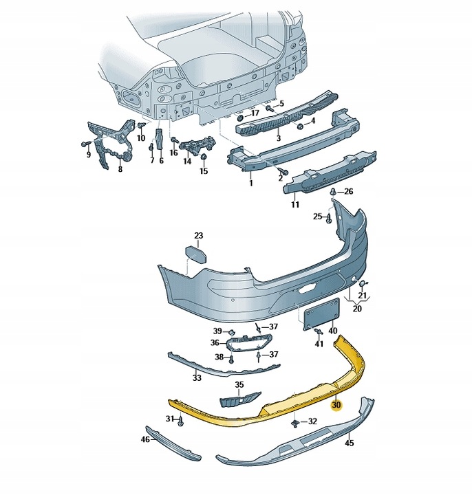 фото №1, Спойлер заднього бампера vw arteon оригінал оригінальний номер