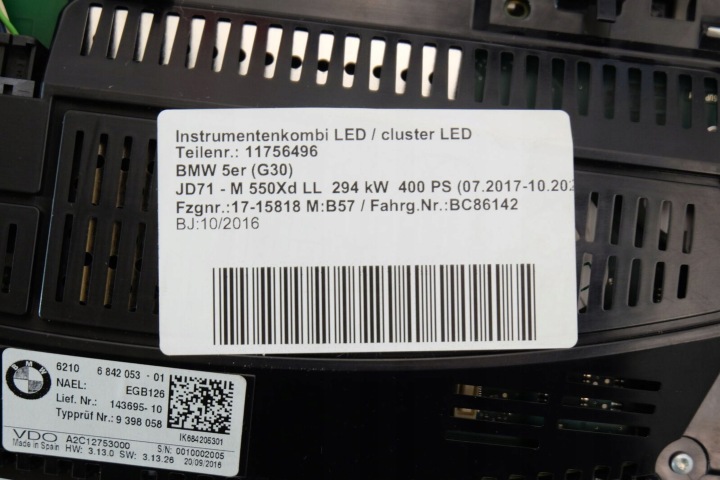 фото №7, Спидометр bmw 5 g30 g31 g38 62108715150