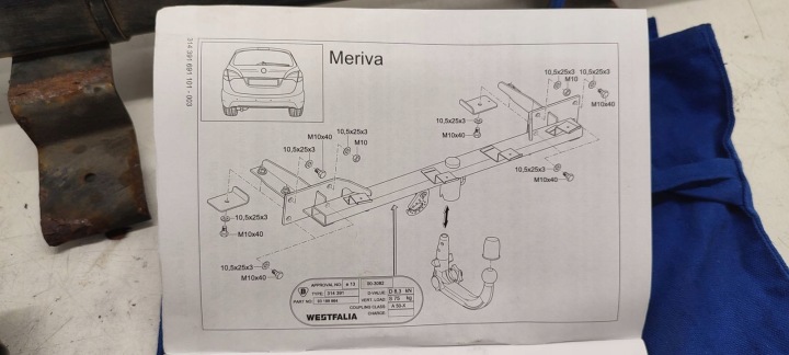 фото №11, Hak буксирувальний модуль opel meriva b