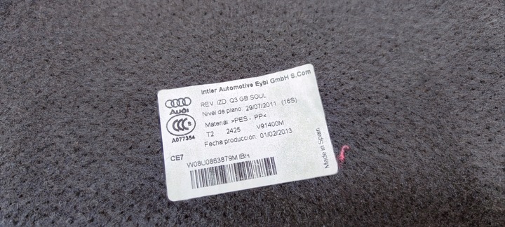 фото №6, Обивка боковина багажника левый audi q3 8u 8u0863879m ibh